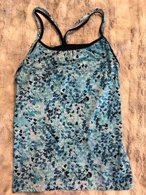 Champion Blue Mosaic Print Spaghetti Strap Tank